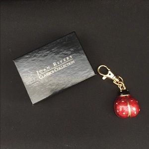 Vintage Joan Rivers ladybug purse charm, key chain.